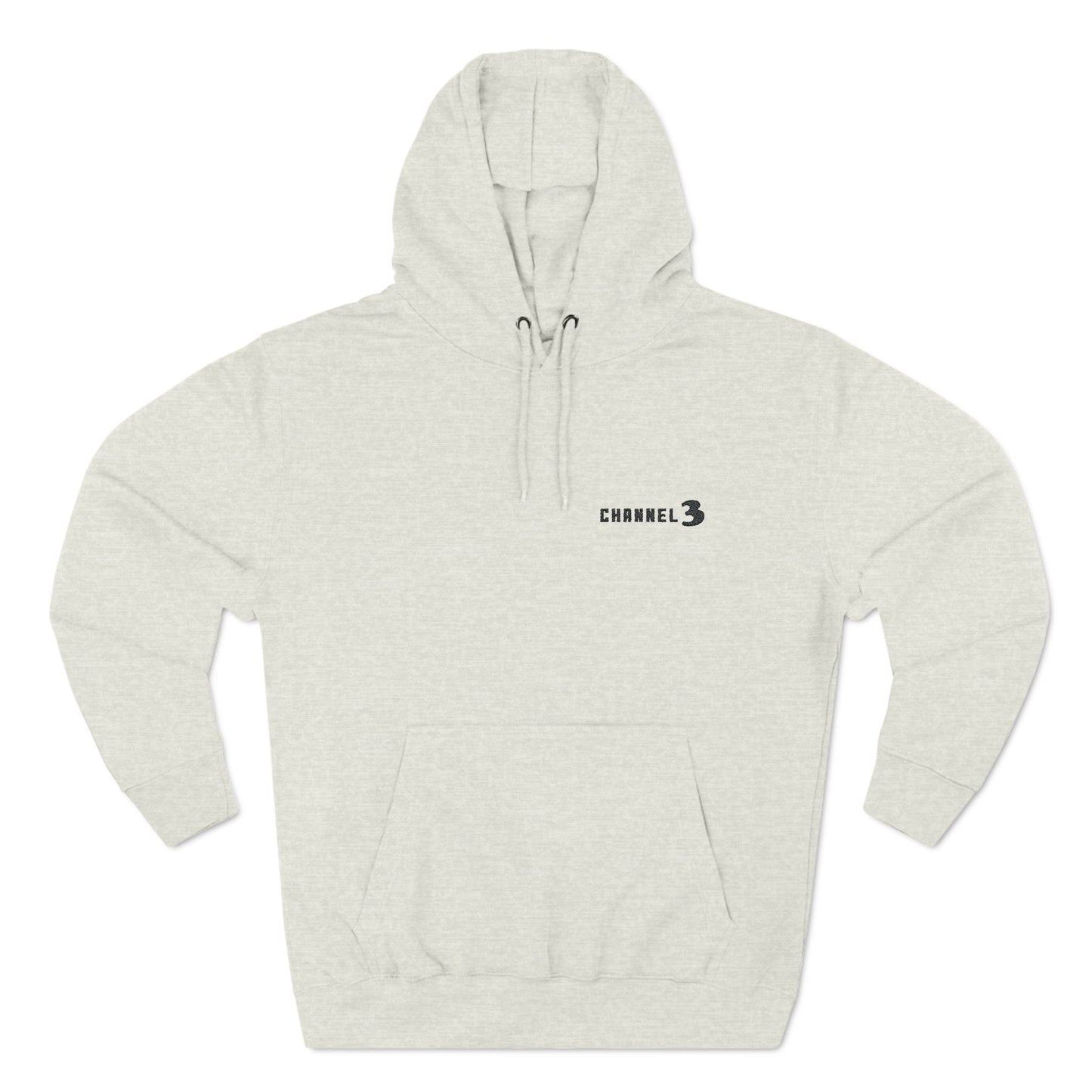 Channel 3 landscape fleece hoodie (black embroidery)
