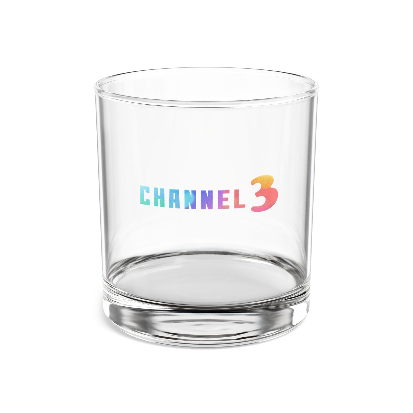 Channel 3 OLED Logo Rocks Glass, 10oz