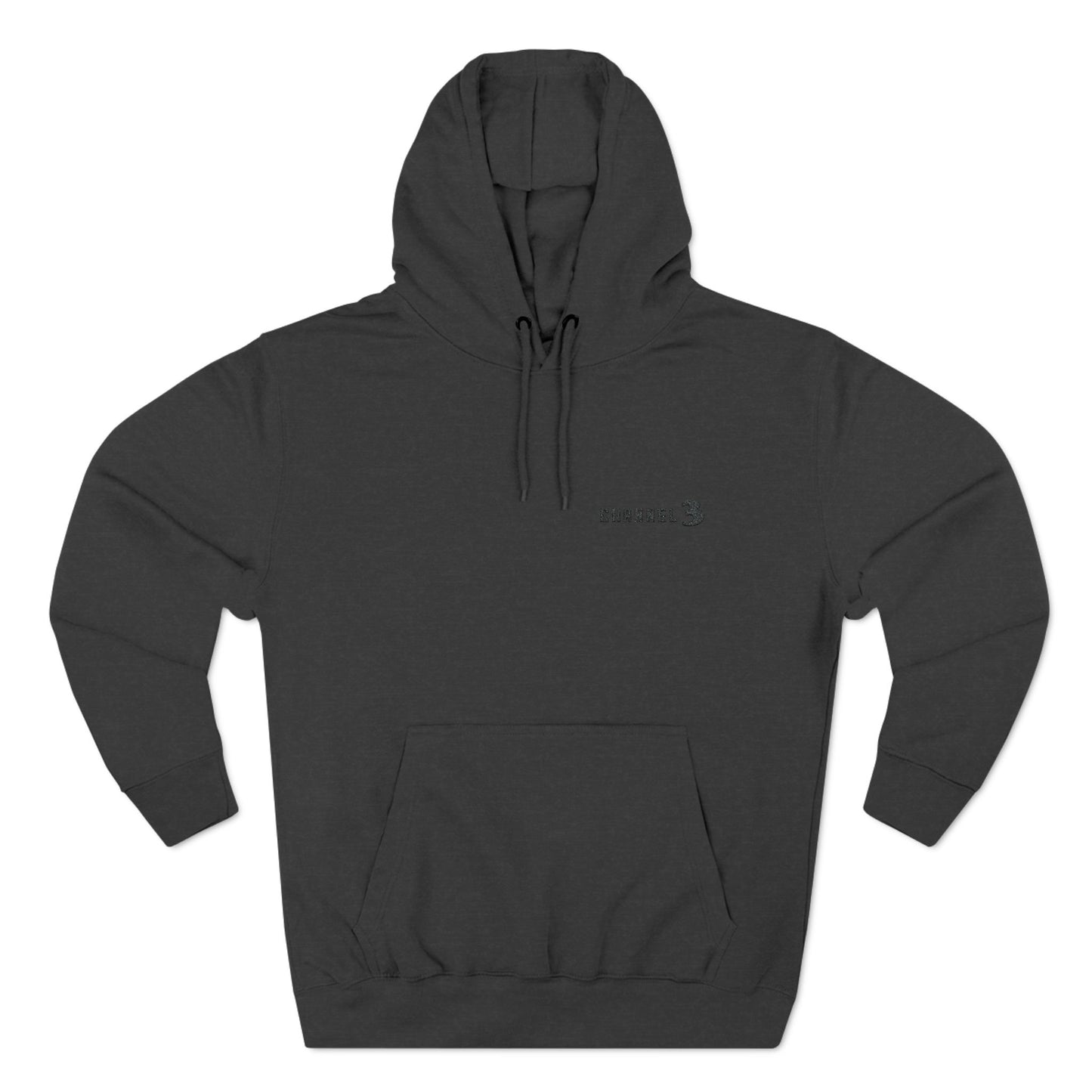 Channel 3 landscape fleece hoodie (black embroidery)