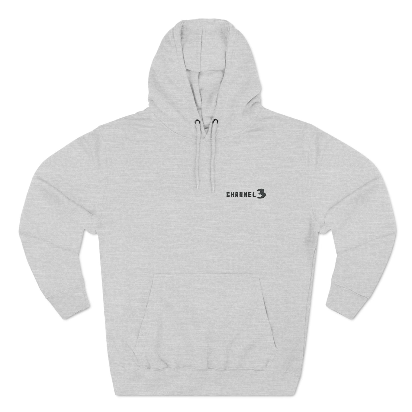 Channel 3 landscape fleece hoodie (black embroidery)