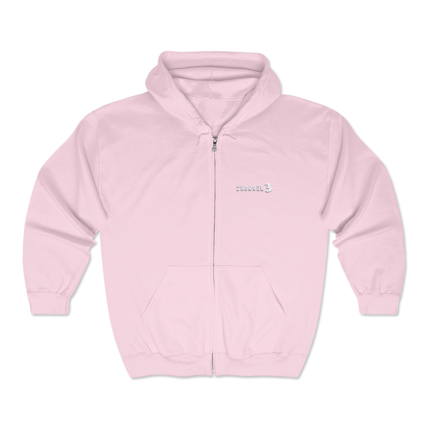 Channel 3 full zip hoodie (white embroidery)