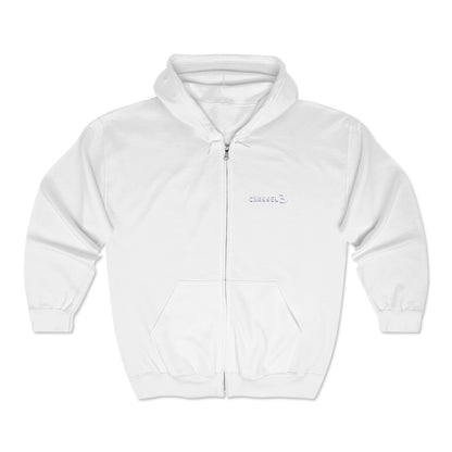 Channel 3 full zip hoodie (white embroidery)