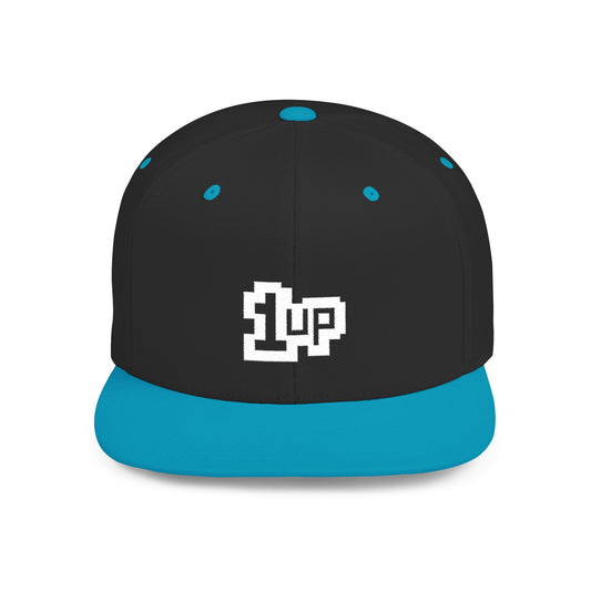 Retro Gamer 1UP Flat Bill Snapback Hat