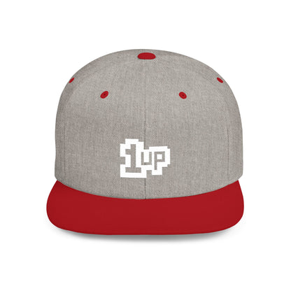 Retro Gamer 1UP Flat Bill Snapback Hat