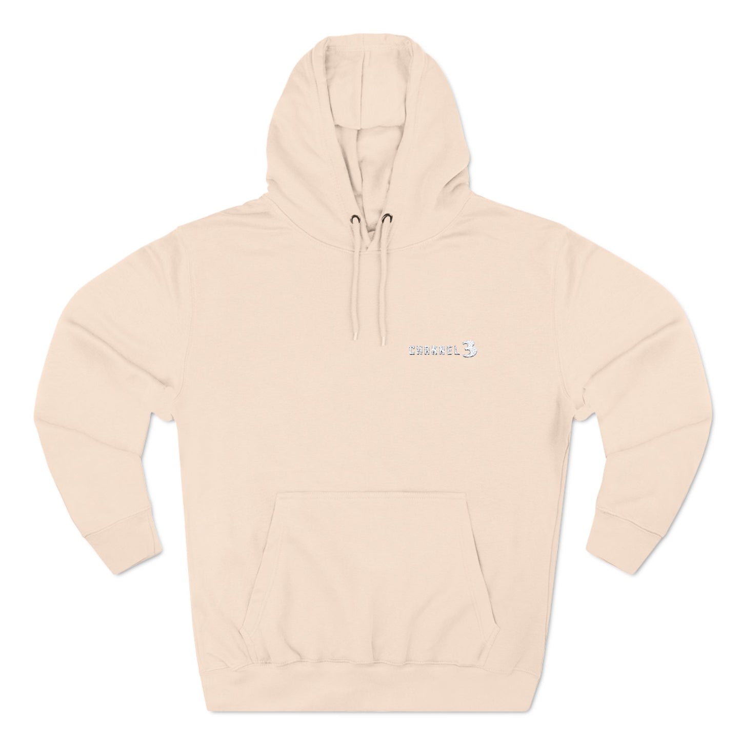 Channel 3 landscape fleece hoodie (white embroidery)