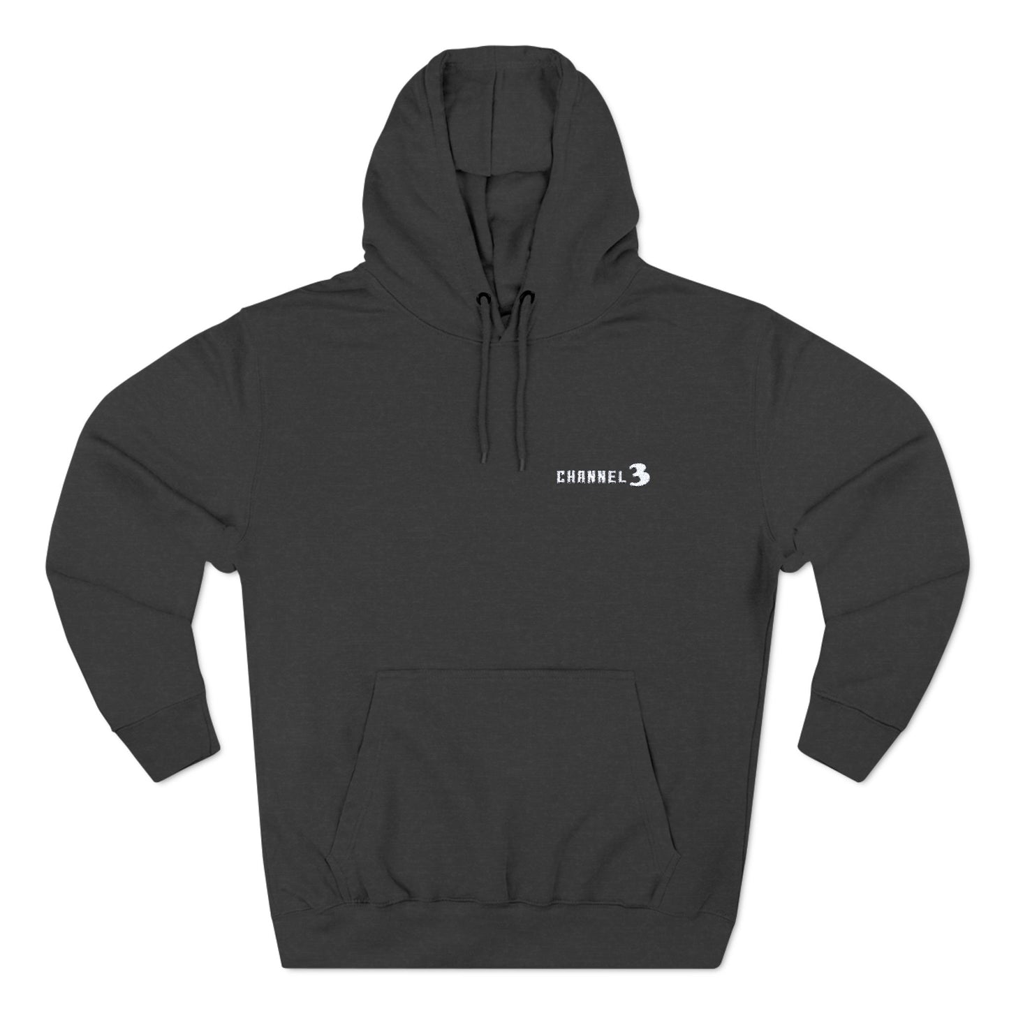 Channel 3 landscape fleece hoodie (white embroidery)