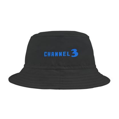 Channel 3 Bucket Hat - Black "Leather"