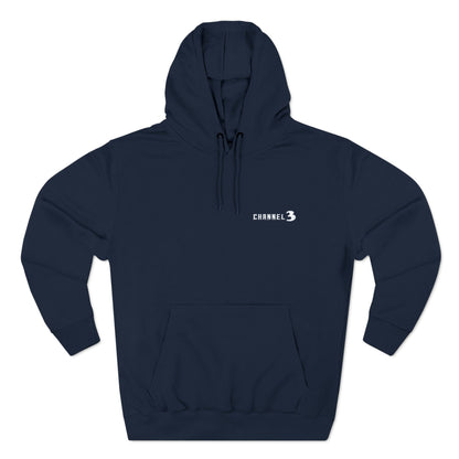 Channel 3 landscape fleece hoodie (white embroidery)