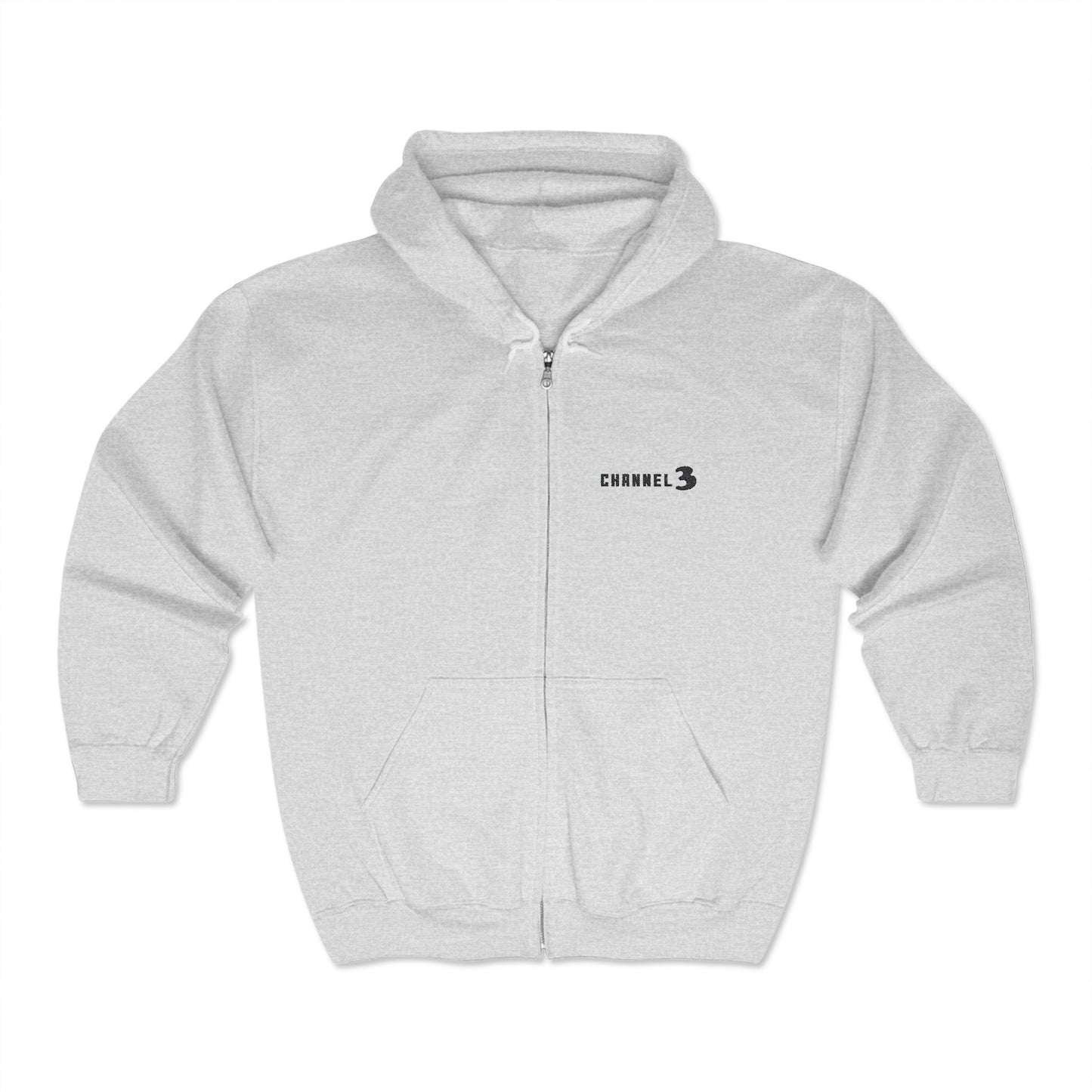 Channel 3 full zip hoodie (black embroidery)