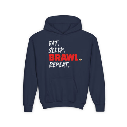 Eat. Sleep. BRAWL. Repeat. Youth Hoodie