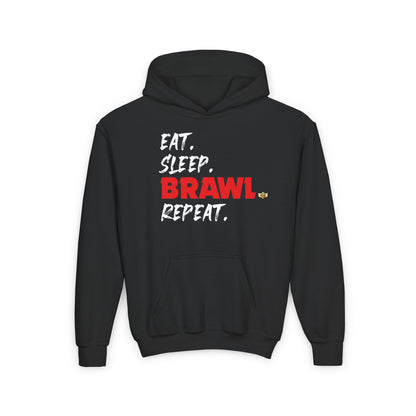 Eat. Sleep. BRAWL. Repeat. Youth Hoodie