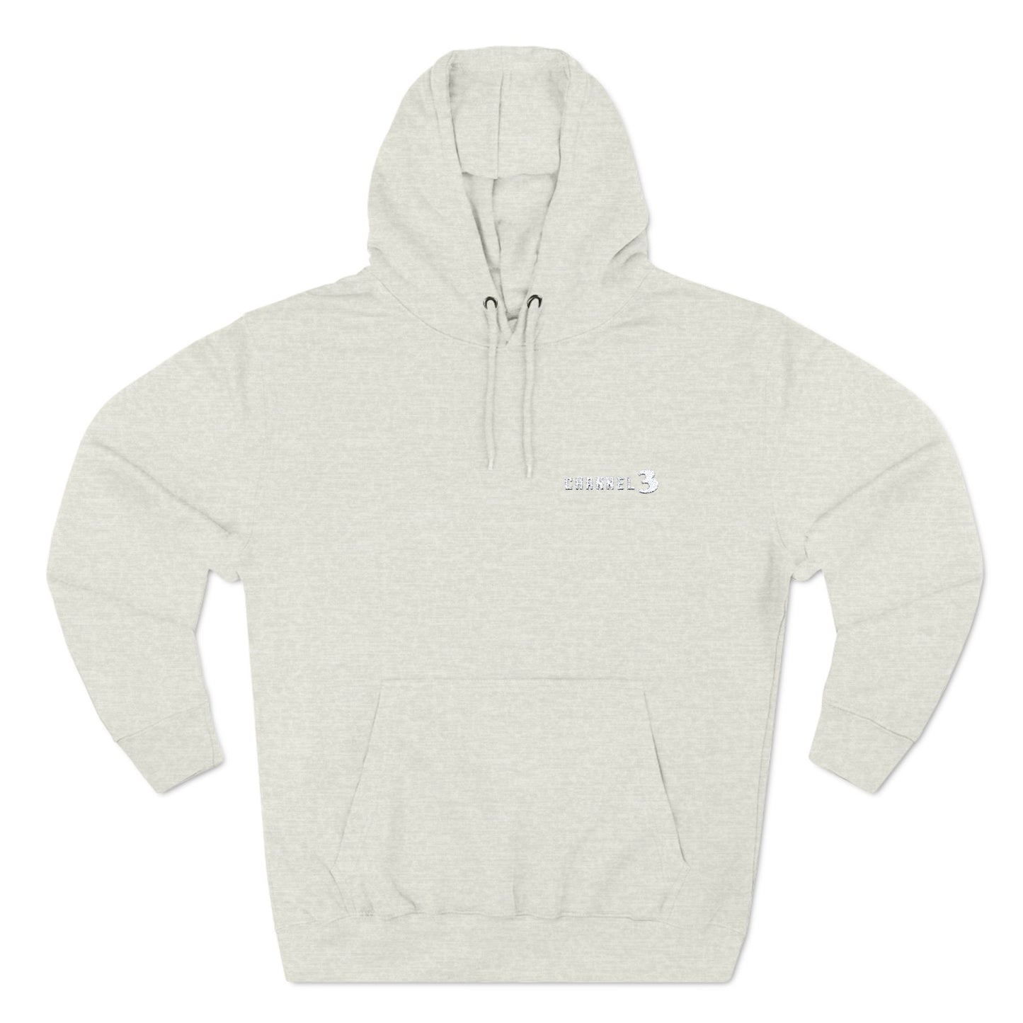 Channel 3 landscape fleece hoodie (white embroidery)