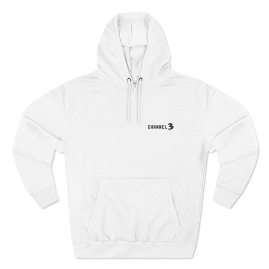 Channel 3 landscape fleece hoodie (black embroidery)